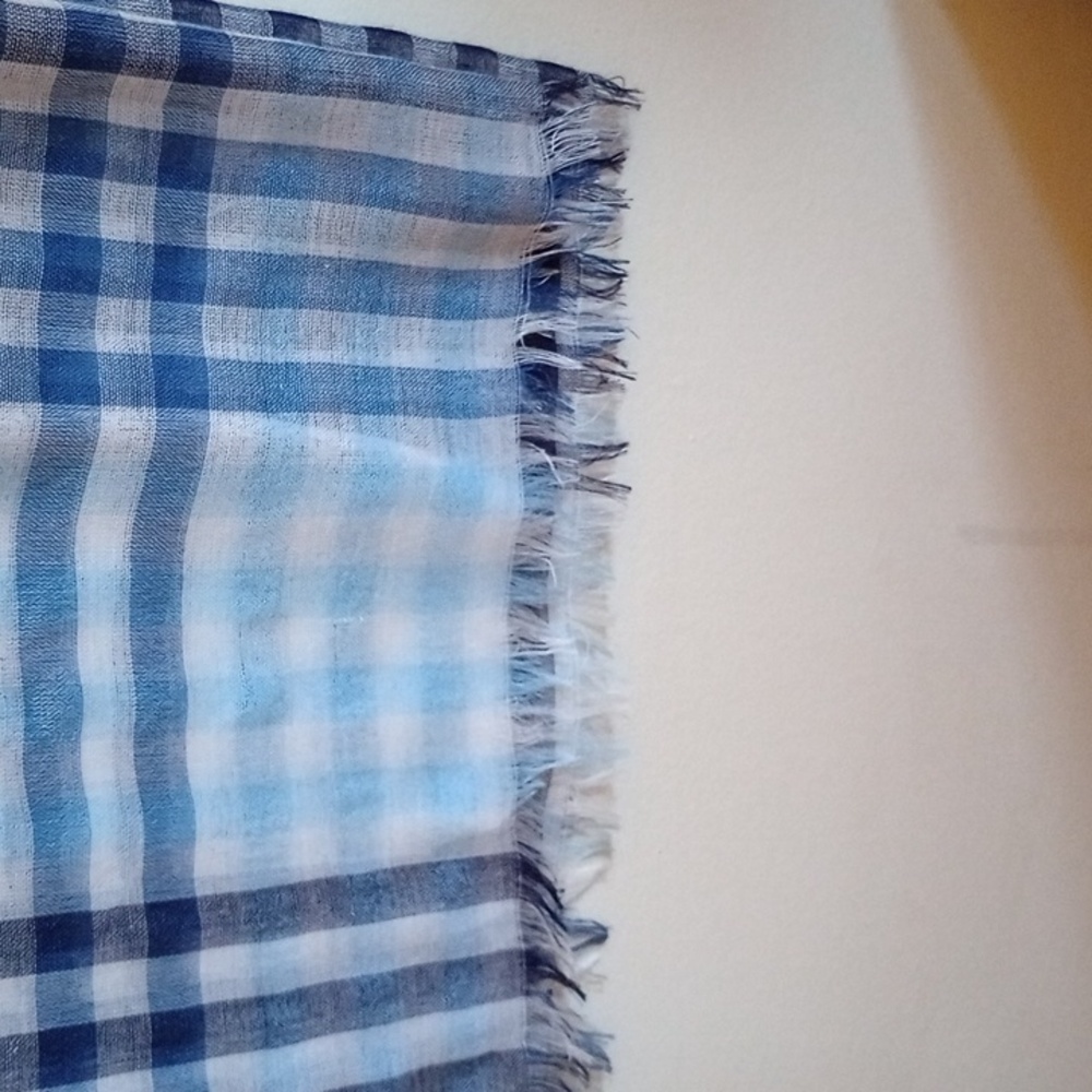 MUJI INDIAN COTTON SCARF, 100% COTTON, SEVERAL SHADES OF BLUE - Picture 5 of 6